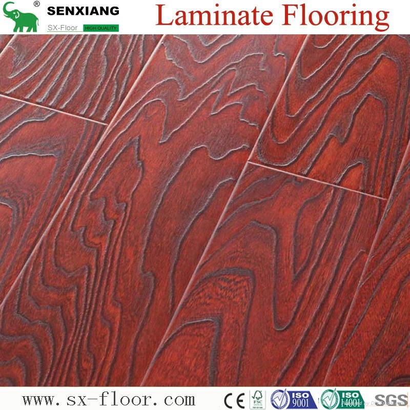 Germany Technology Ac4 Hdf Embossed Waterproof Waxed Edge Laminate Flooring 5