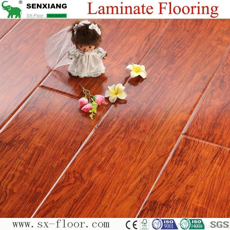 Red Sandalwood Class31 Ac3 High Gloss Laminate Flooring 4