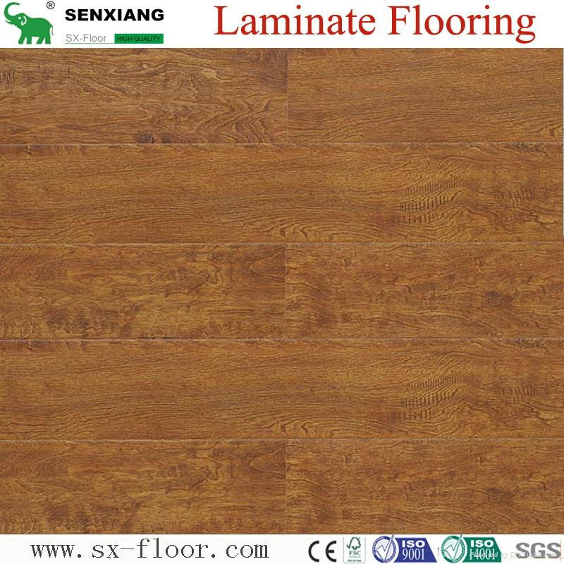 8mm Wenge Pattern Crystal Surface Laminated Wooden Laminate Flooring 5
