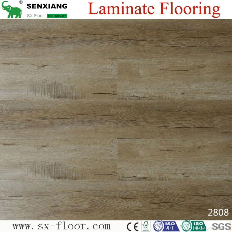 Authentic Oak Textures High Bright U-groove Laminated Laminate Flooring