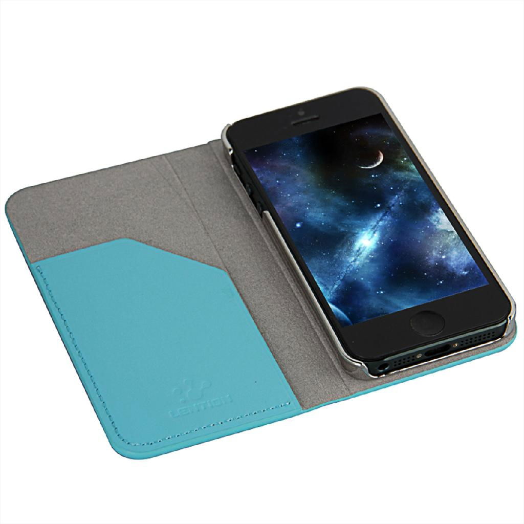 Genuine Leather Card Holder Flip Case for iPhone 5 5S 2