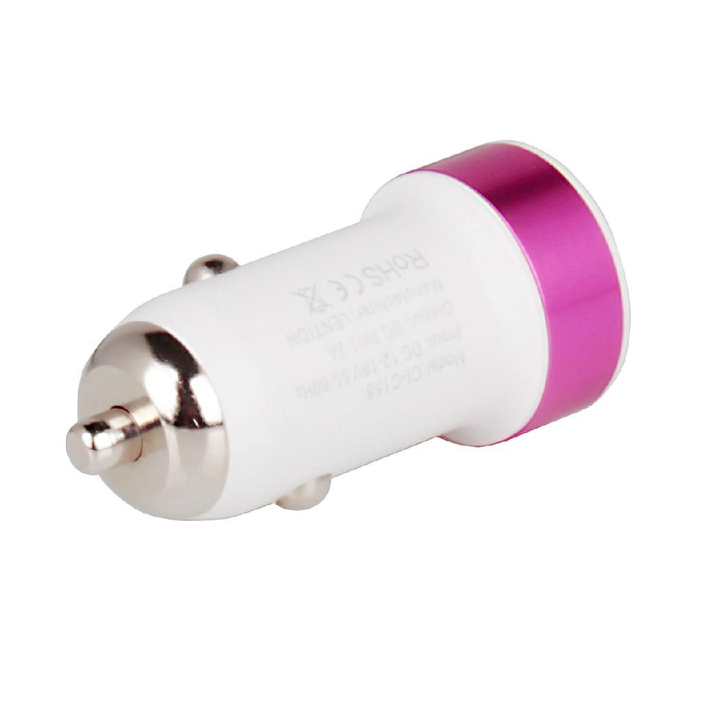 LENTION 1.2A 5V Colorful USB Car Charger Adapter for iPhone iPad Android 3