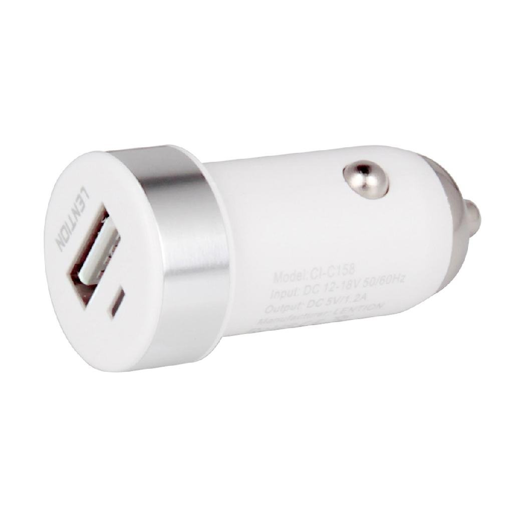 LENTION 1.2A 5V Colorful USB Car Charger Adapter for iPhone iPad Android 4