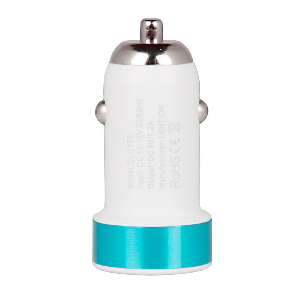 LENTION 1.2A 5V Colorful USB Car Charger Adapter for iPhone iPad Android 5