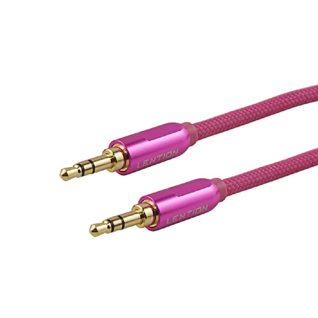 LENTION 2m Density Nylon Braid Oxygen-free Copper Stereo Audio Cable  2