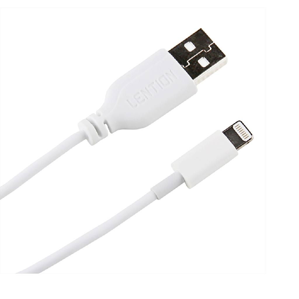 LENTION 1m  PVC  Nickel-plated Flexible Lightning USB Cable 