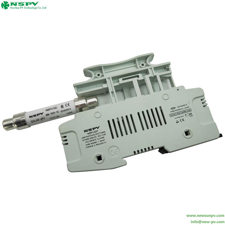 TUV Solar fuse holder 1500VDC din rail fuse base 3