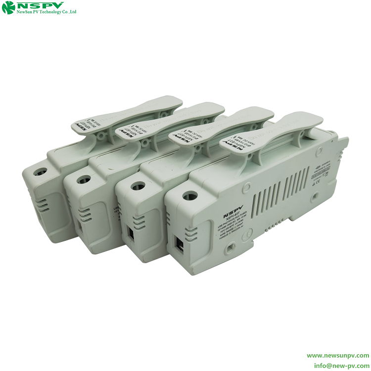 TUV Solar fuse holder 1500VDC din rail fuse base 5