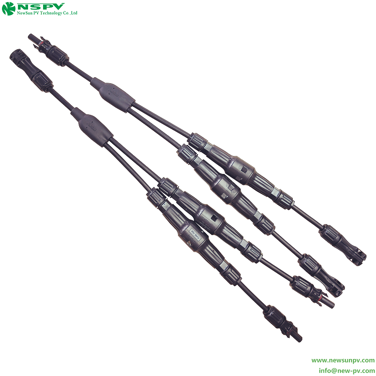 1500VDC2轉1光伏線束 帶保險絲線束 Y端子線束 兼容MC4連接器
