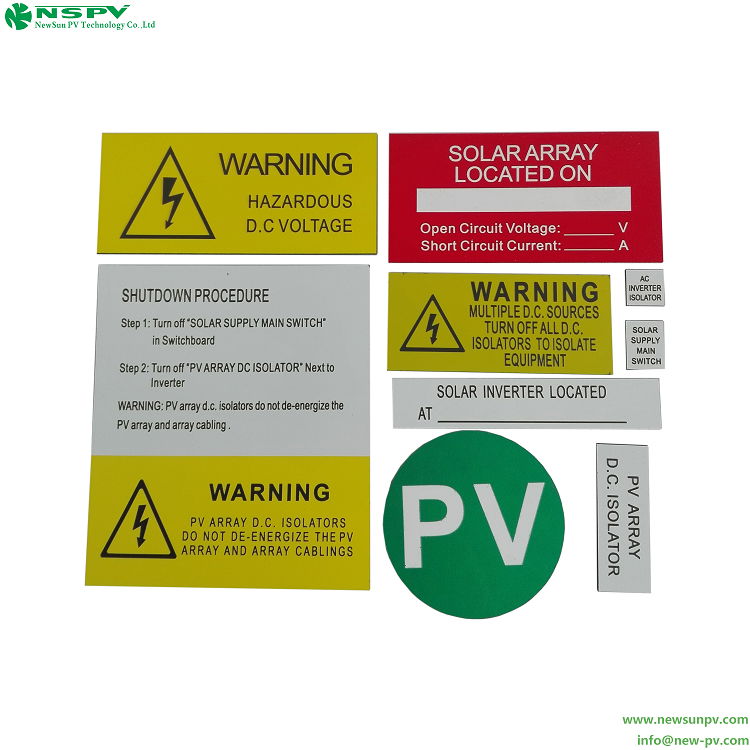 NSPV Solar warning label