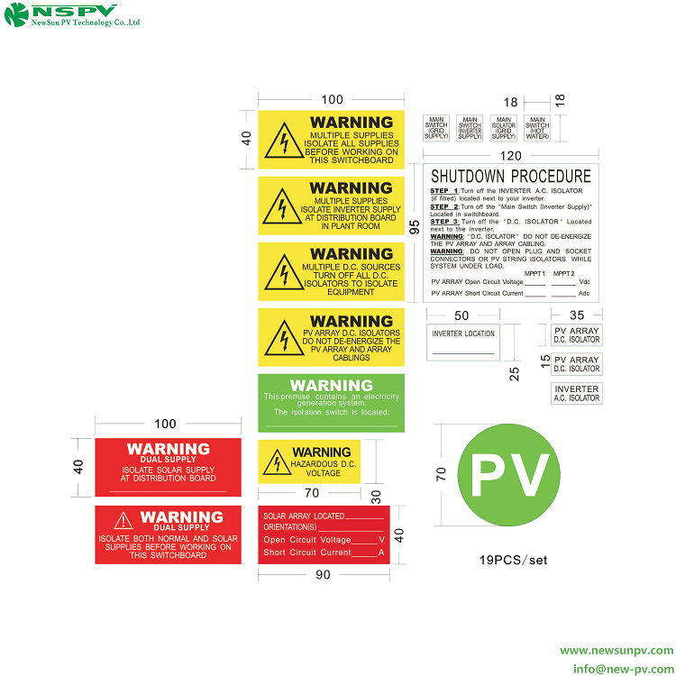 New Standard AS/NZS5033:2021 Solar Warning Labels PV Labels Solar Safety Label 4