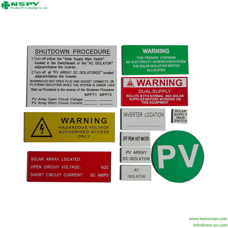 NSPV solar warning label