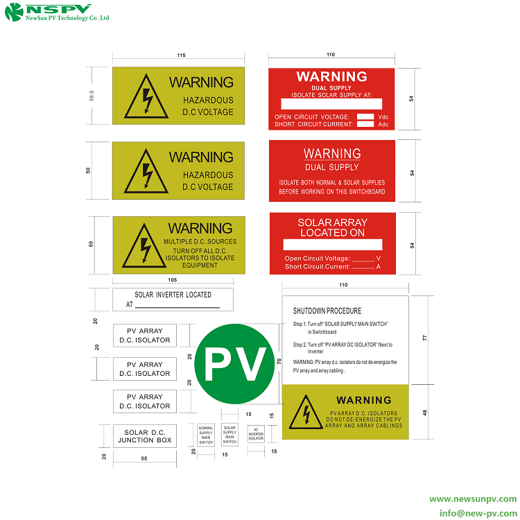 NSPV solar indication label