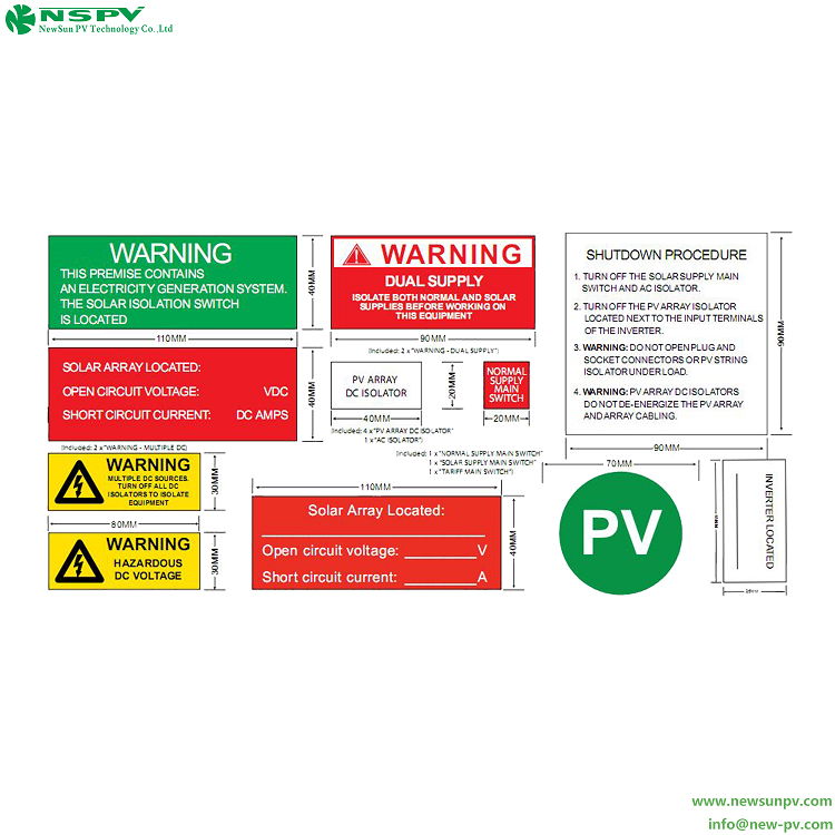 NSPV的光伏警示标签