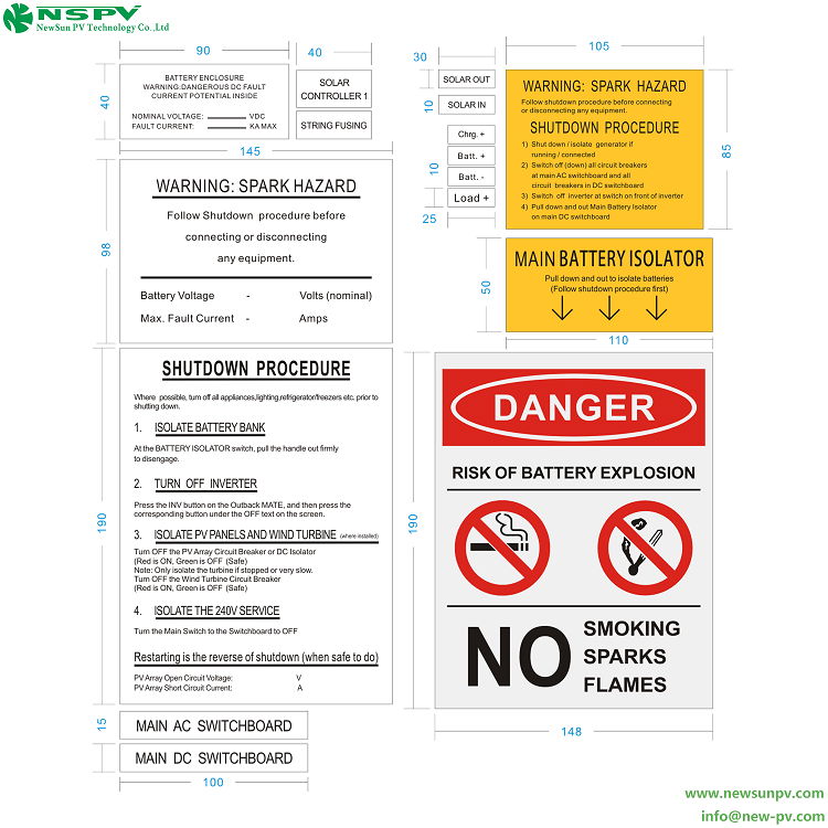 NSPV solar warning label