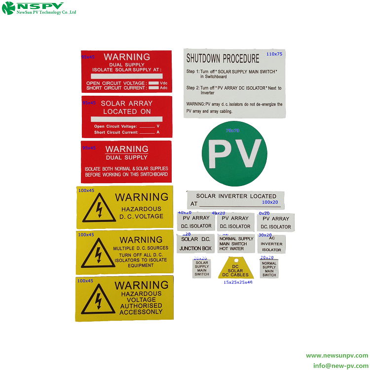 NSPV PV warning label