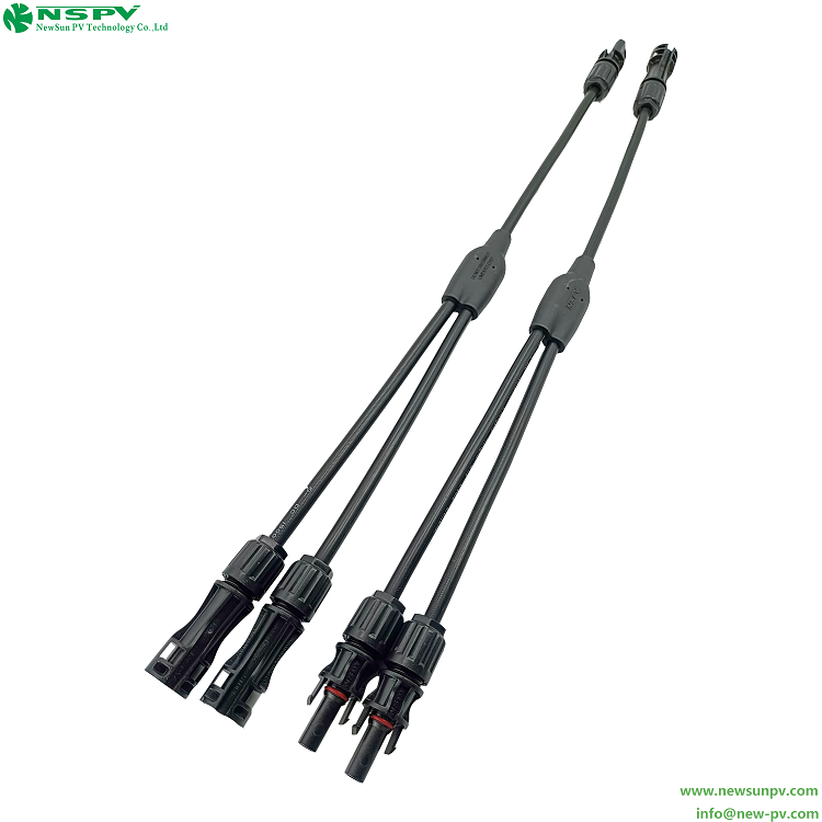 2转1H型线束 光伏专用线束 1000V/1500VDC线缆连接器 1