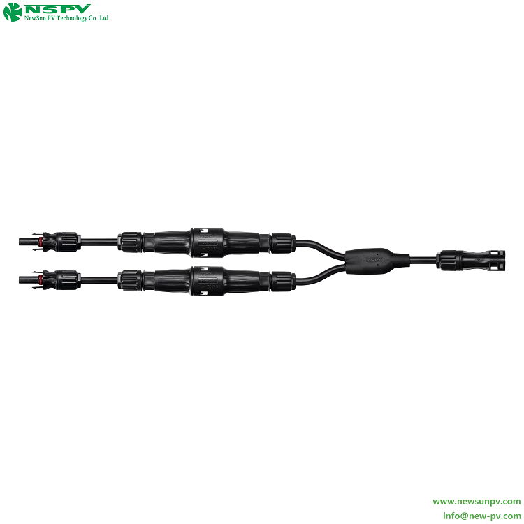 NSPV IP68 solar Y branch harness with fuse 2female to1 male