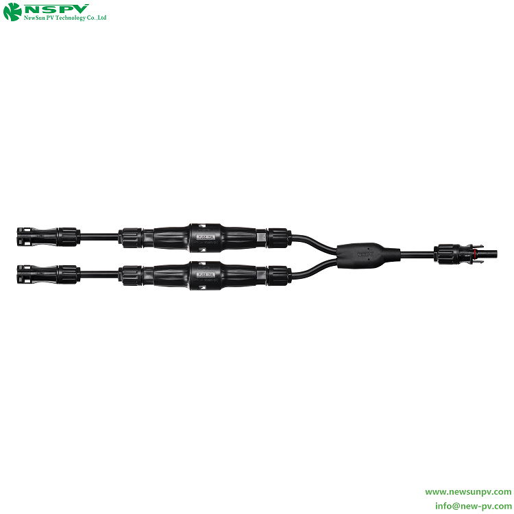 NSPV IP68 solar Y branch harness with fuse 2male to 1female