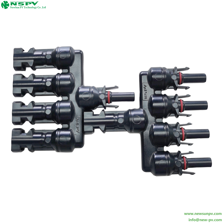 1000VDC 4 to 1 Solar Branch connectors IP67 mc4 connector 4 in 1