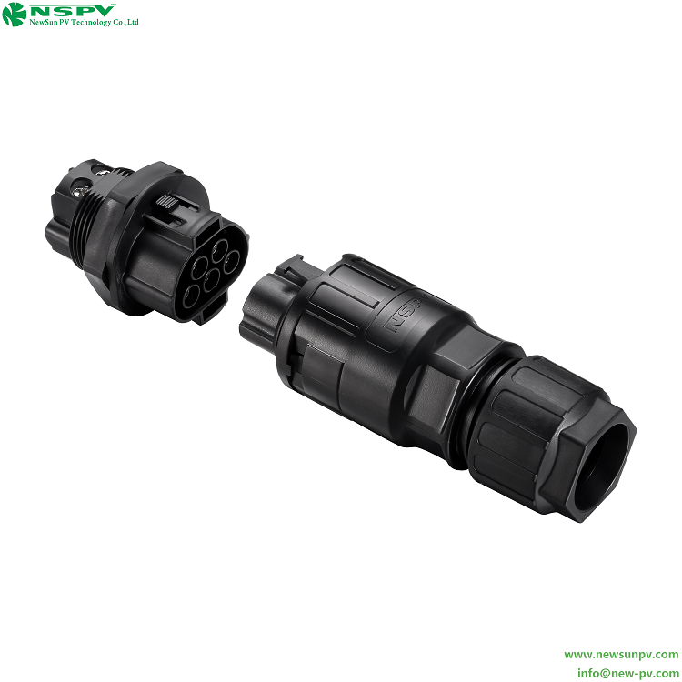NSPV solar AC 5P connector cable male to panel female