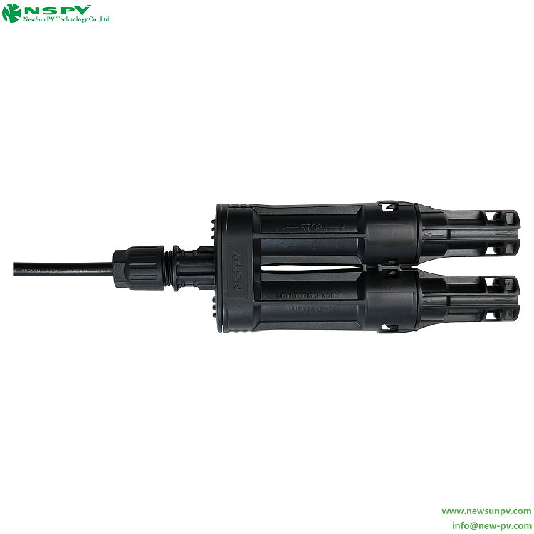 NSPV 1500VDC branch fuse connector 2male to 1cable