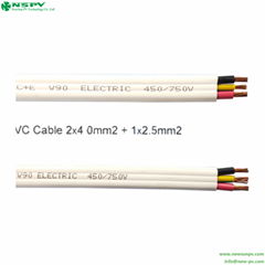 光伏电线 2C+E光伏电缆 三芯带接地线双芯光伏电缆