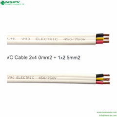 2C+E AC solar twin with earth wire PVC Jacket Twin Cores with Earthing Cable