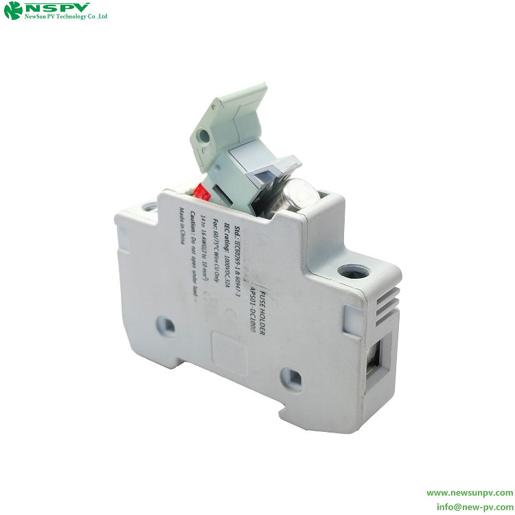 1000VDC Solar fuse holder 30A PVC Din fuse holder 3