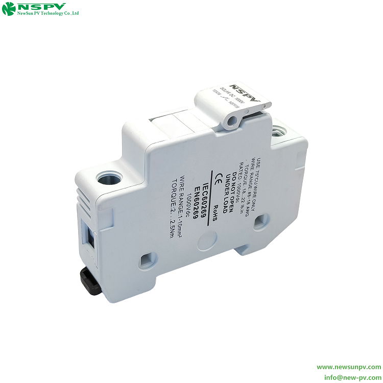 1000VDC Solar fuse holder 30A PVC Din fuse holder 4