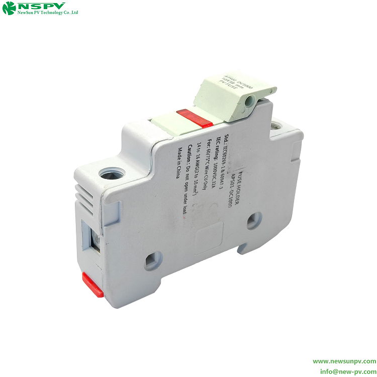 1000VDC Solar fuse holder 30A PVC Din fuse holder 5