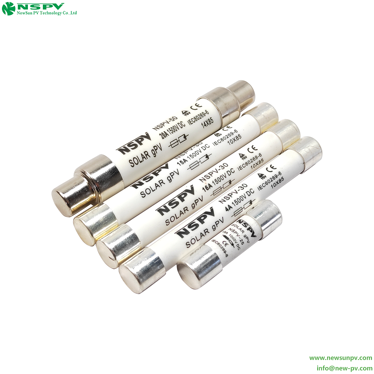 Solar PV fuse 1500VDC Solar gpv fuse 4A 15A 16A 20A NSPV30/50 NSPV