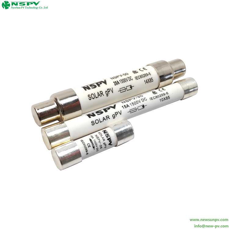 Solar PV fuse 1500VDC Solar gpv fuse 4A 15A 16A 20A NSPV30/50 NSPV