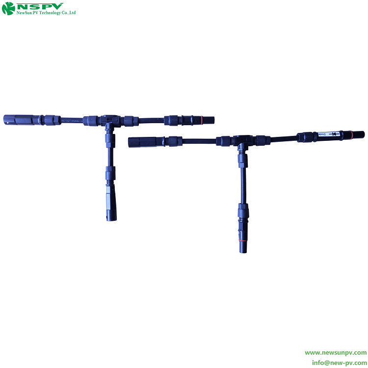 T type 1500VDC Mini Solar Branch Connector IP67 customized cable length 3