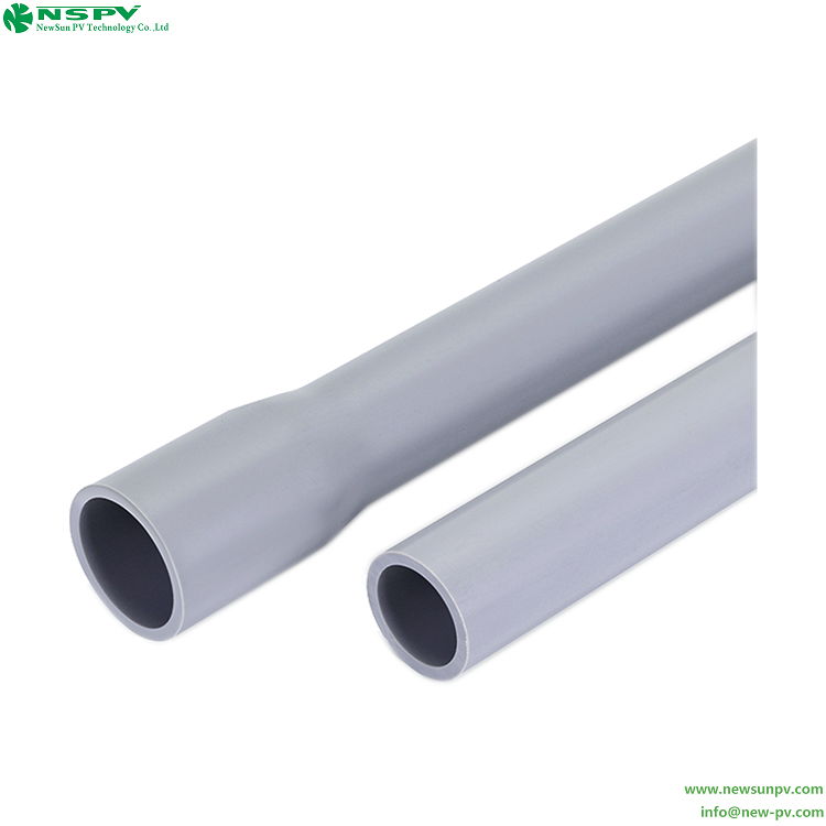 塑料硬套管 PVC电力管 电缆保护套管灰色 2