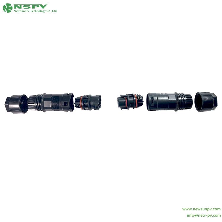 TUV认证光伏交流连接器 光伏交流3极连接器新款 线对线 2
