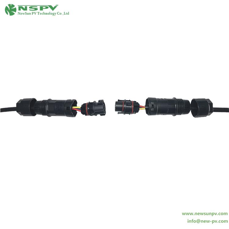 TUV认证光伏交流连接器 光伏交流3极连接器新款 线对线 5