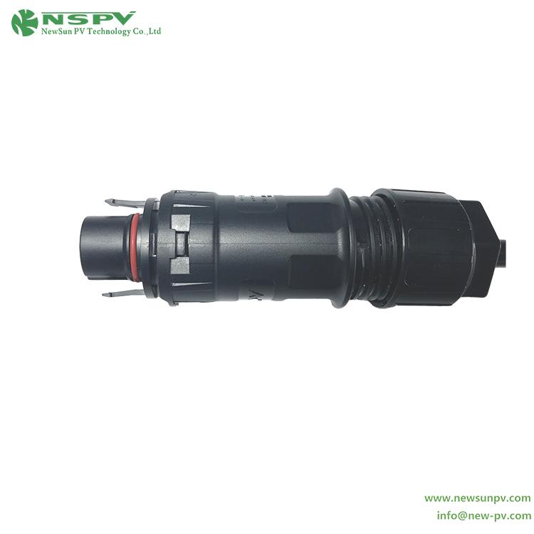TUV认证光伏交流连接器 光伏交流3极连接器新款 线对线 4