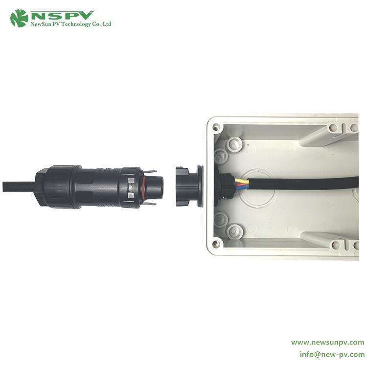 TUV认证光伏交流连接器 光伏交流3极连接器新款 线公对板母 3