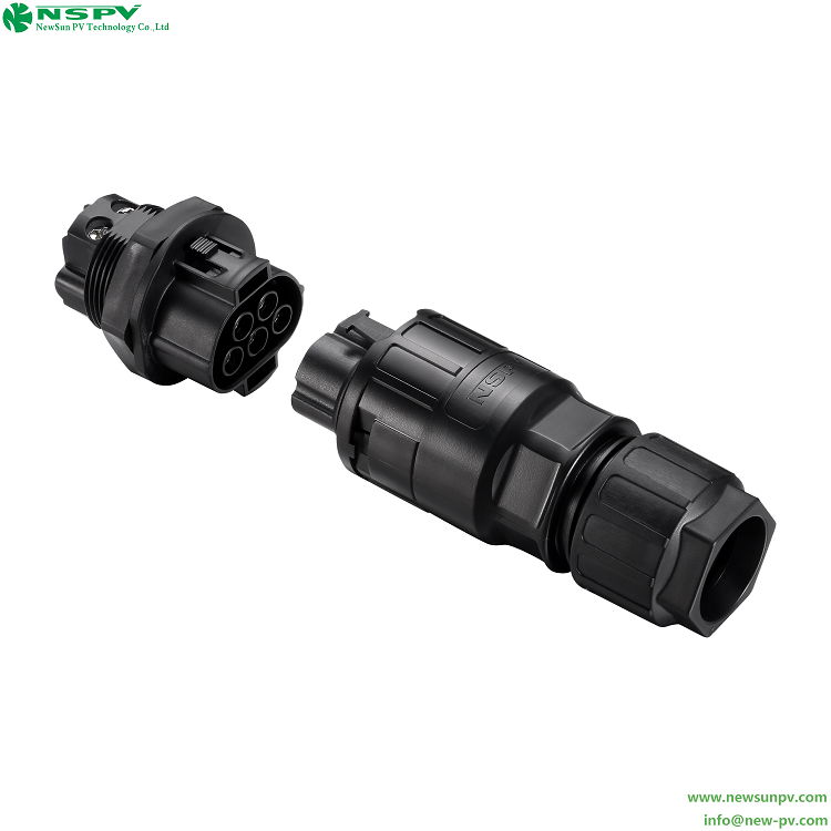 NSPV solar AC 5P connector 5PCM+5PPF