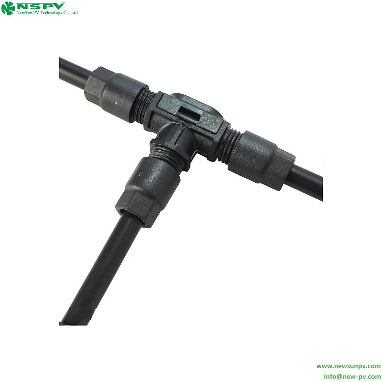 Mini solar connector 1500VDC IP67 solar T branch type  3