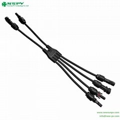 4转2光伏专用Y型线束 1000VDC/1500VDC线缆连接器