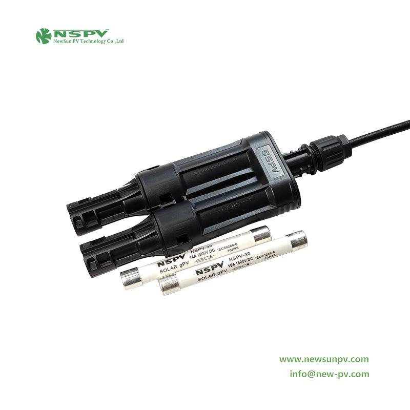TUV solar branch connector with inline fuse 2male to 1cable 5