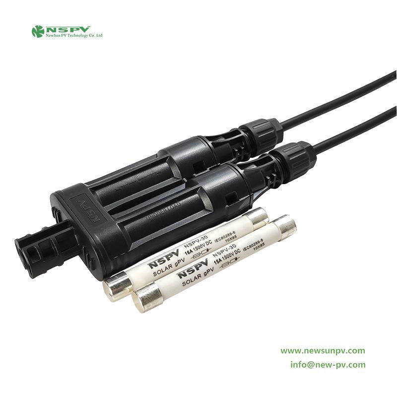 NSPV 1500VDC branch fuse connector 2cable to 1male