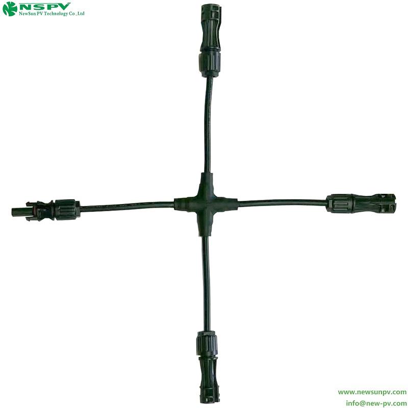 Solar cable assembly cross type solar y branch