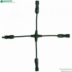 PV Solar cable assembly cross type solar y branch