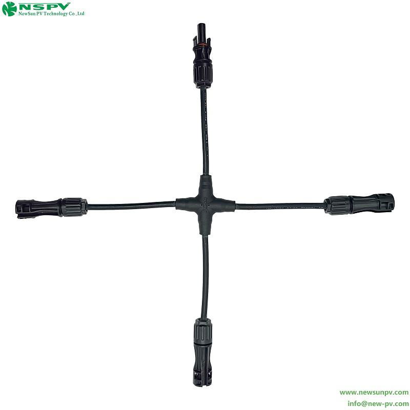 Solar cable assembly cross type solar y branch 3