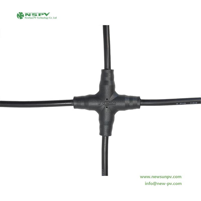 Solar cable assembly cross type solar y branch 4