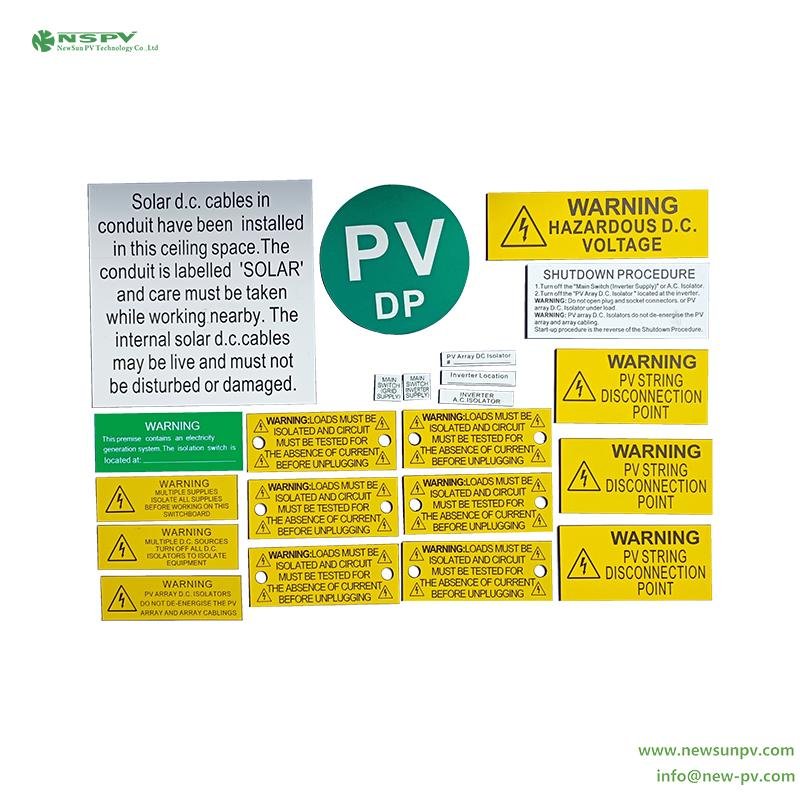 NSPV solar warning labels