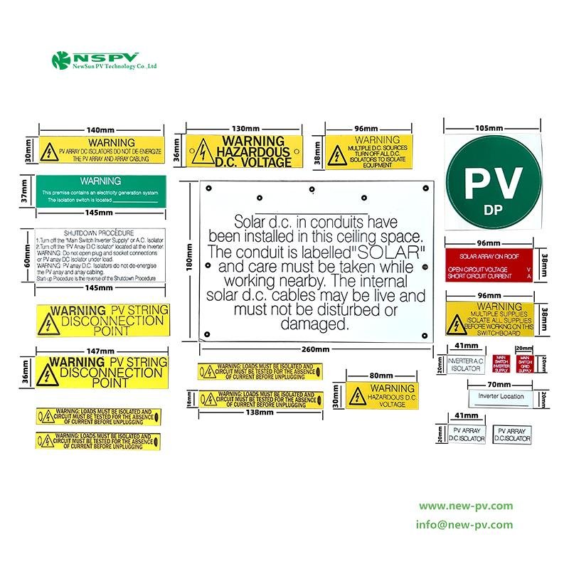 New Standard AS/NZS5033:2021 Solar Warning Labels PV Labels Solar Safety Label 2